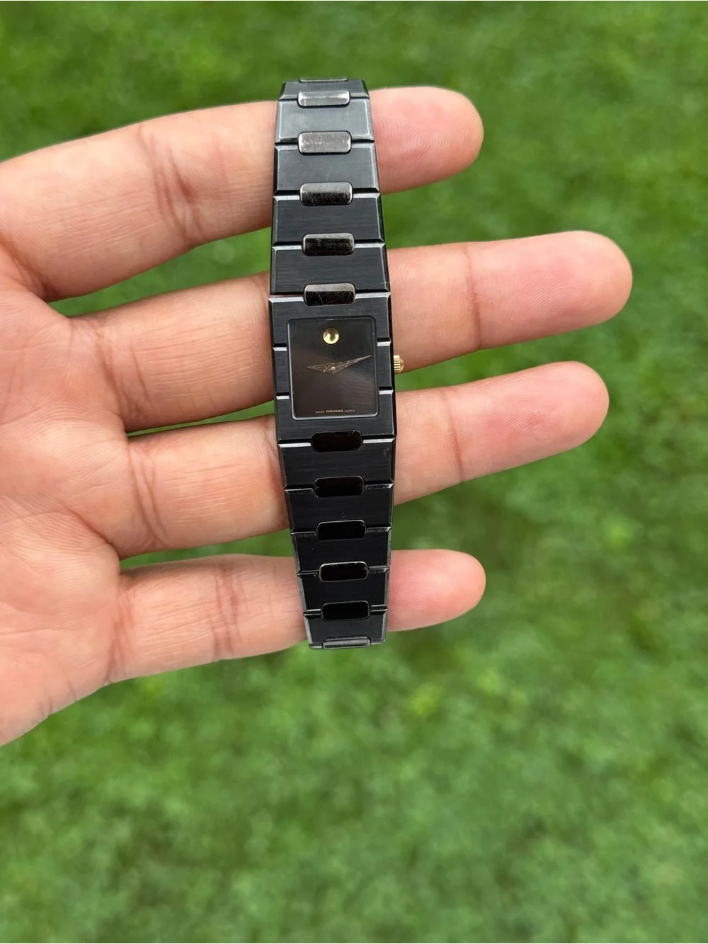 Movado Women's museum Square vintage met black swiss quarts  Watch